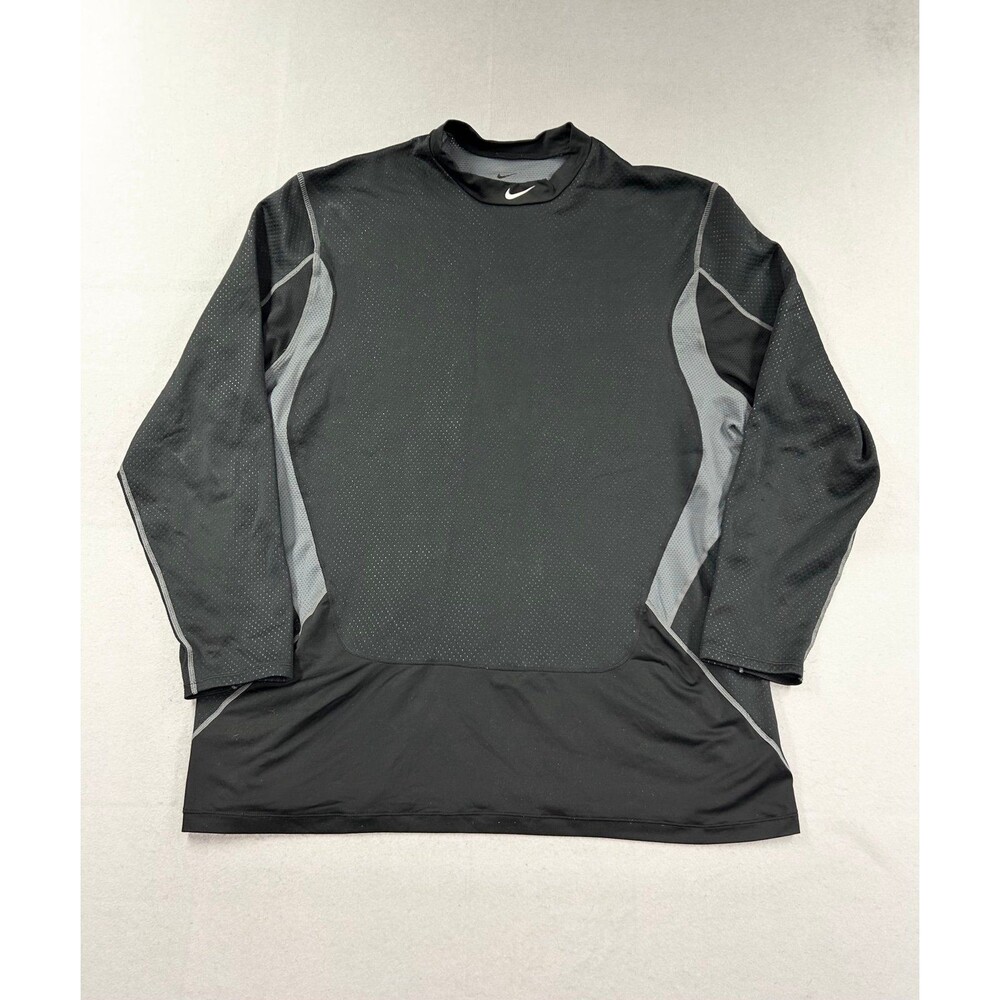 Nike Pro Combat Dri-FIT Hyperwarm Fitted Long-Sleeve 3XL Black Shirt 468001-010